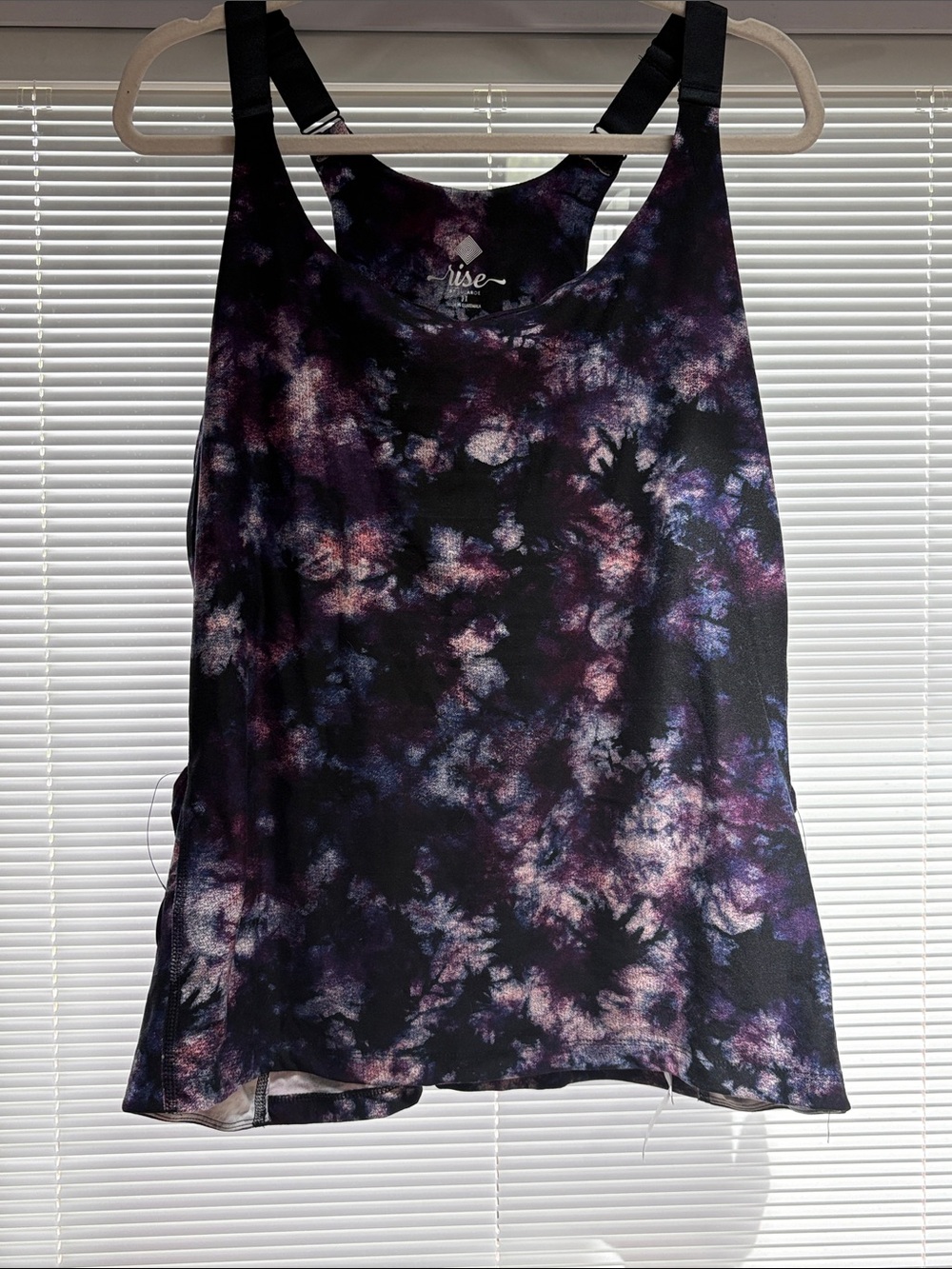 LuLaRoe Black, Purple & Pink Tie-Dye Racerback Tank